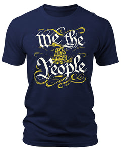 Men's We The People Rattle Snake T-Shirts Patriotic Short Sleeve Crewneck Graphic Tees