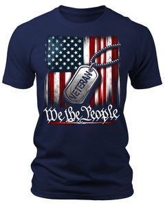 Men's We The People T-Shirts Veteran Patriotic Short Sleeve Crewneck Graphic Tees