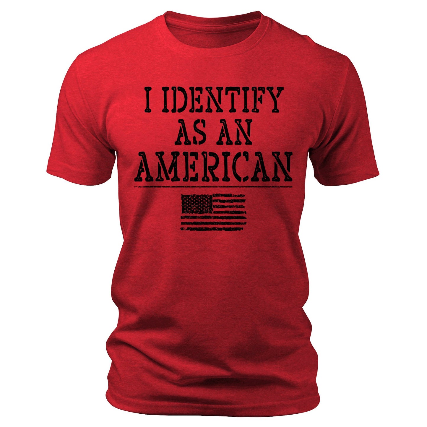 Men's I Identify As As American 4th Of July T-Shirts Patriotic Short Sleeve Crewneck Graphic Tees