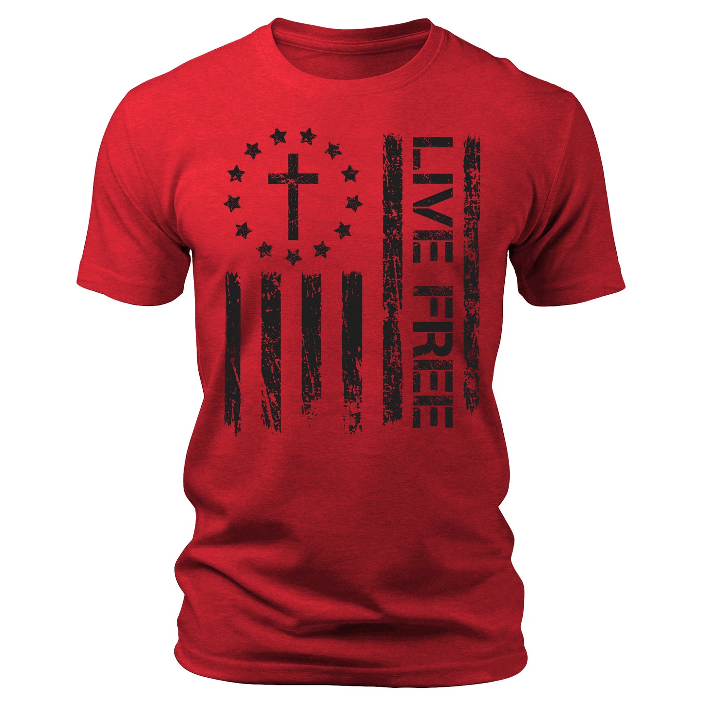 Live Free Christian Conservative Quote T-Shirt Patriotic Short Sleeve Crewneck Graphic Tees
