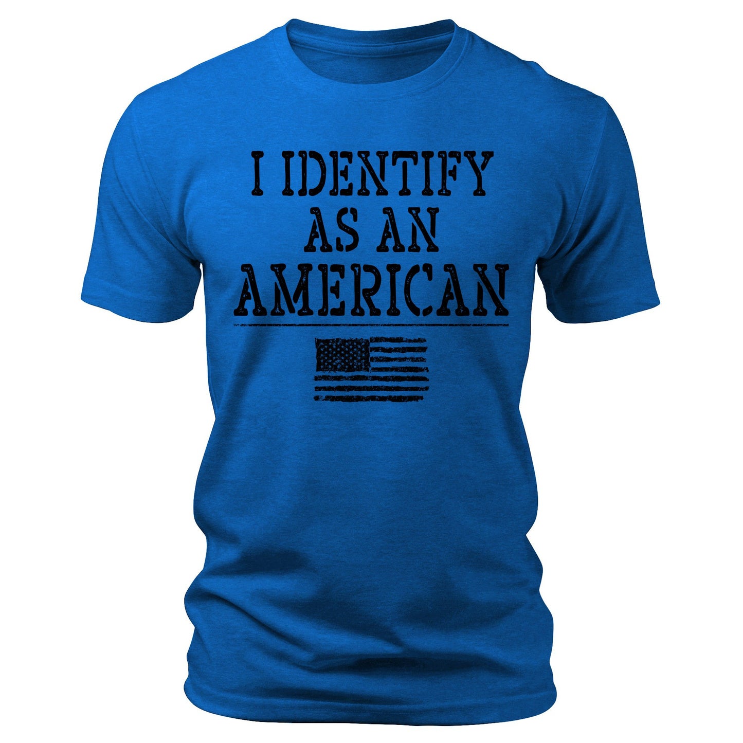 Men's I Identify As As American 4th Of July T-Shirts Patriotic Short Sleeve Crewneck Graphic Tees