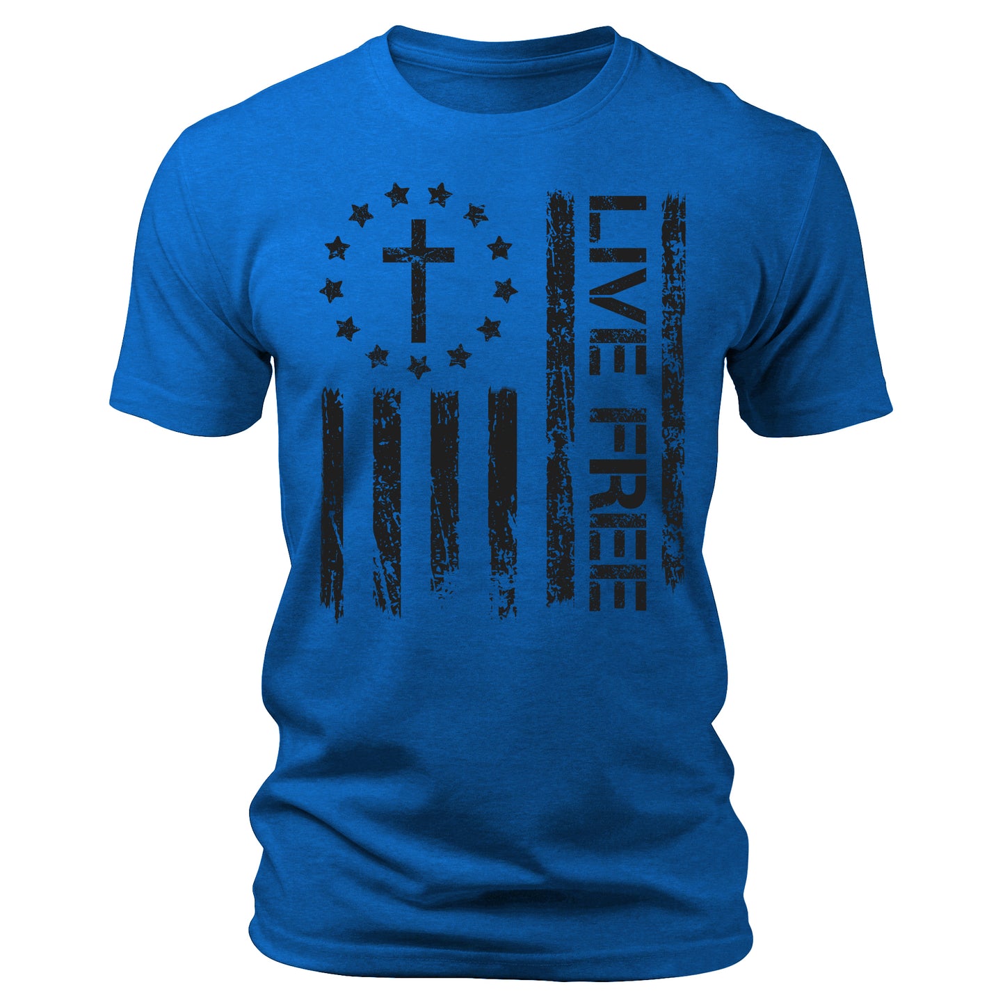 Live Free Christian Conservative Quote T-Shirt Patriotic Short Sleeve Crewneck Graphic Tees