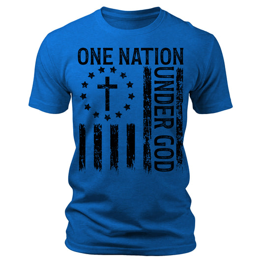 One Nation Under God Flag 4th Of July Patriotic Christian T-Shirt