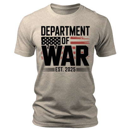 Department of War Established 2025 Re-Established T-Shirt Patriotic Men's Graphic Tee