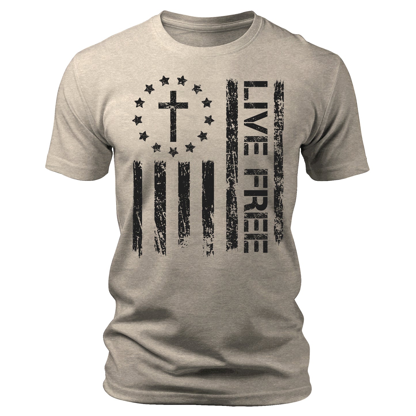 Live Free Christian Conservative Quote T-Shirt Patriotic Short Sleeve Crewneck Graphic Tees