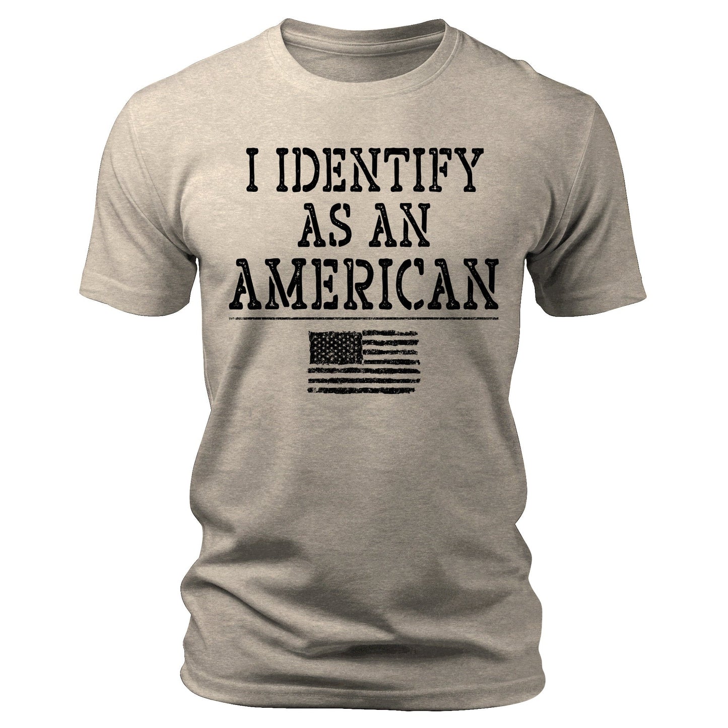 Men's I Identify As As American 4th Of July T-Shirts Patriotic Short Sleeve Crewneck Graphic Tees