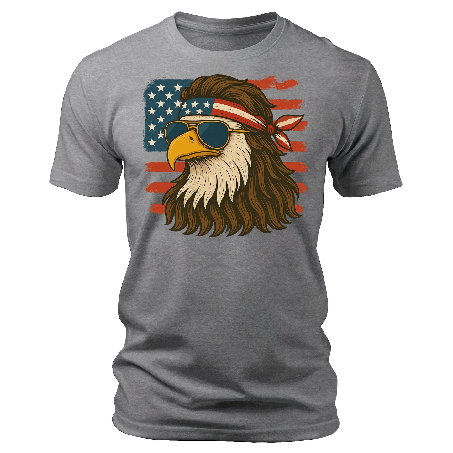 4th of July Mullet Eagle T-Shirt Men's Funny Patriotic American Flag Graphic Tees