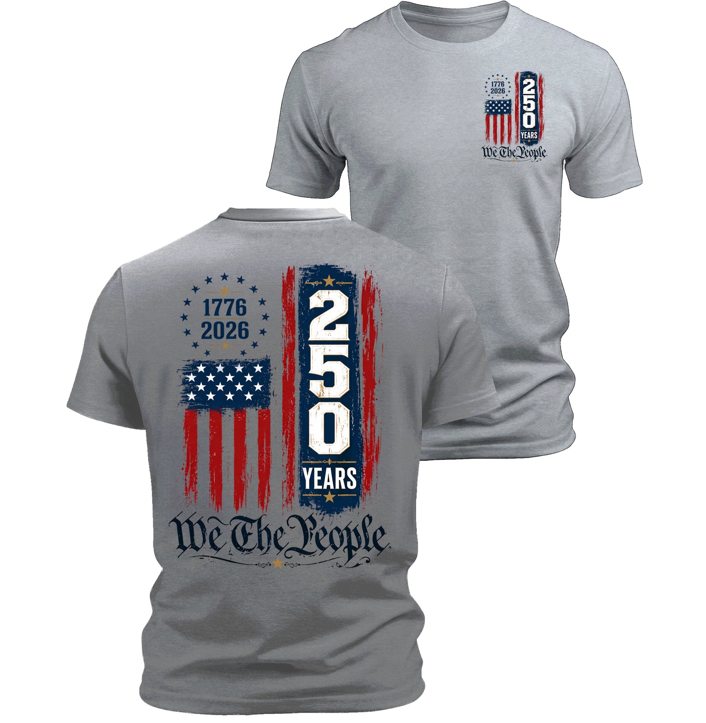 250 Anniversary USA Flag Commemorative Patriotic American 4th of July T-Shirt