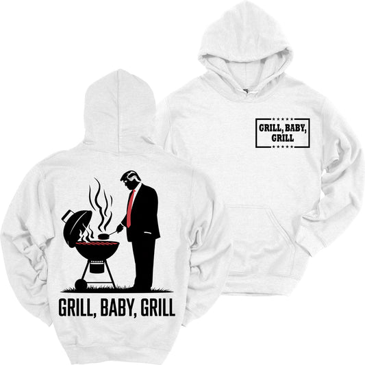 Grill Baby Grill Funny Trump Silhouette Heavy Blend Hoodie