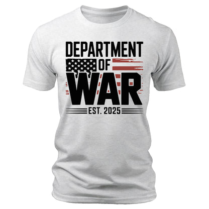 Department of War Established 2025 Re-Established T-Shirt Patriotic Men's Graphic Tee