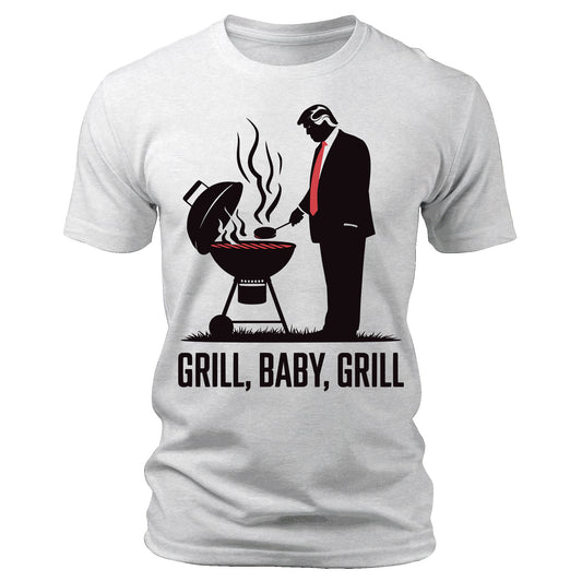 Grill Baby Grill Funny Trump Silhouette 4th of July T-Shirt