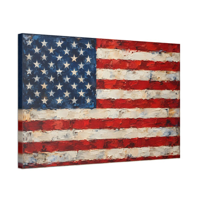 American Flag Canvas Wall Art angled gallery wrap view