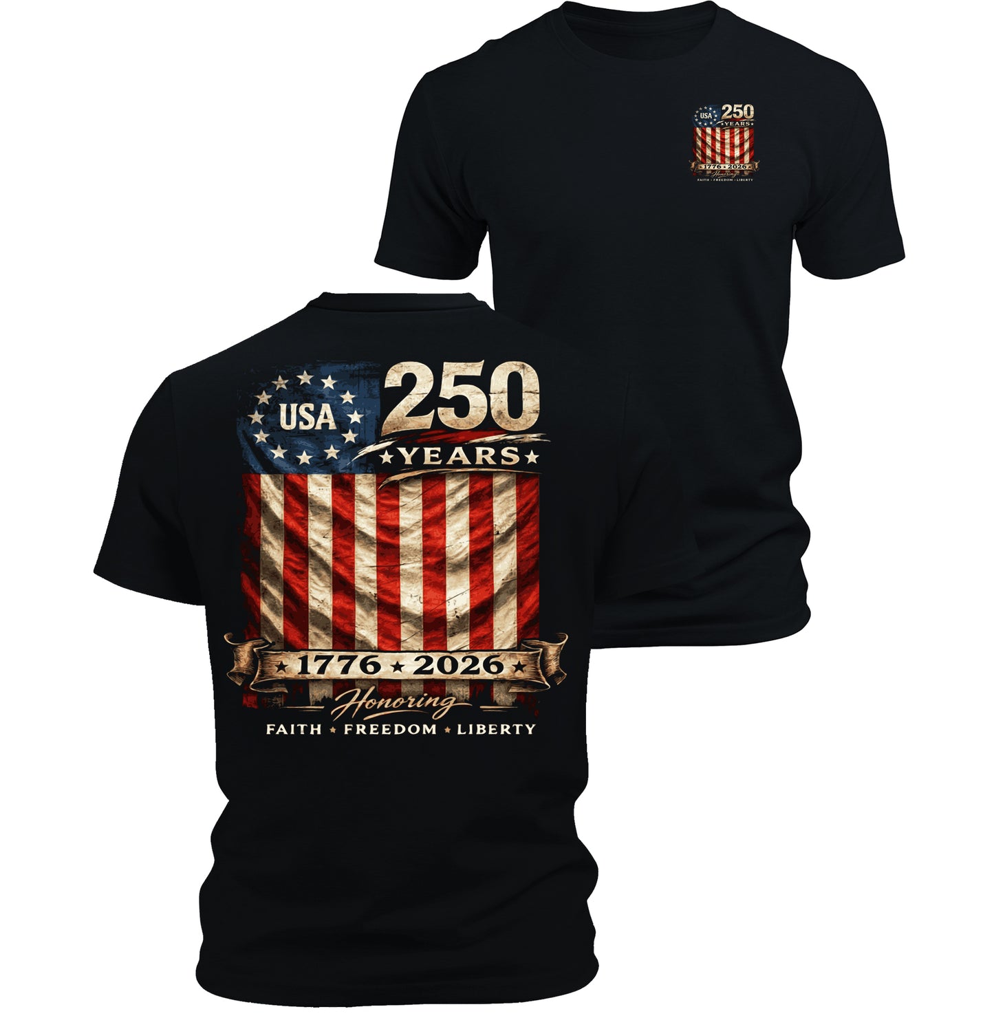 250 Anniversary USA Commemorative Patriotic T-Shirt