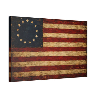 Betsy Ross 1776 Flag Canvas Wall Art angled gallery wrap view