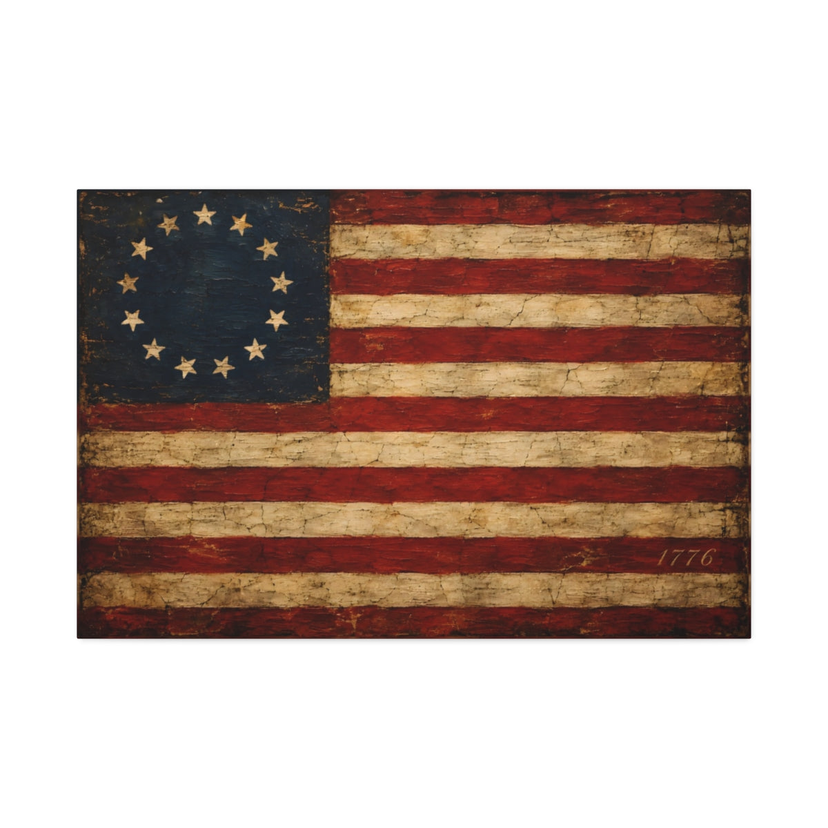 Betsy Ross 1776 Flag Canvas Wall Art 36x24 front view