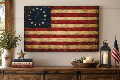 Betsy Ross 1776 Flag Canvas Wall Art gift