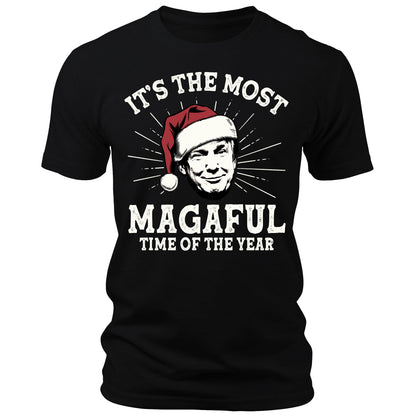 Men's It's The Most MAGAful Time of the Year Trump Christmas T-Shirt Short Sleeve Patriotic Crewneck Graphic Tees