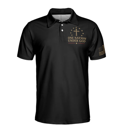 One Nation Under God Patriotic Moisture Wicking Golf Short Sleeve Shirt