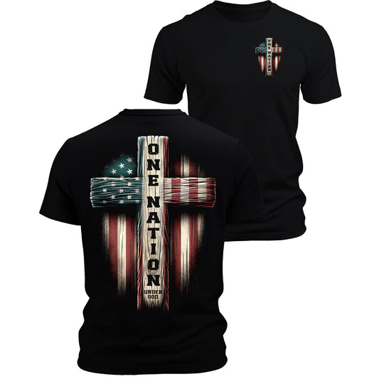 Men's One Nation Patriotic Front & Back Print Shirt