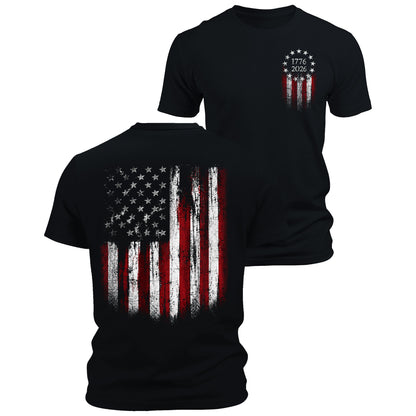 1776 2026 Patriotic Flag T Shirt for Men 250th Anniversary Graphic Tee