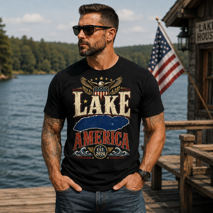 Lake America Funny Graphic Tee