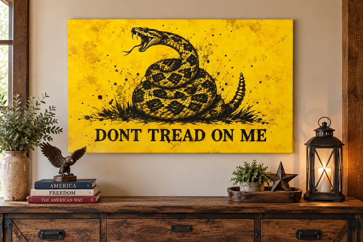 Gadsden Flag Canvas Wall Art gift