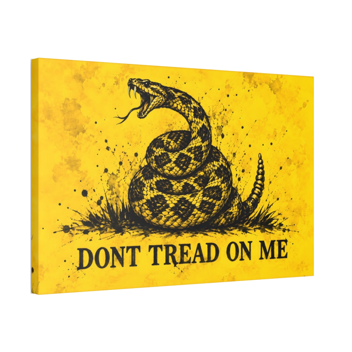 Gadsden Flag Canvas Wall Art angled gallery wrap view