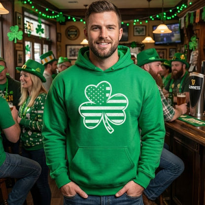 American Flag Shamrock Graphic Hoodie