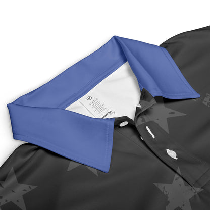 Blue Line American Flag Men's Polos Moisture Wicking Police LEO Short Sleeve Golf Shirts