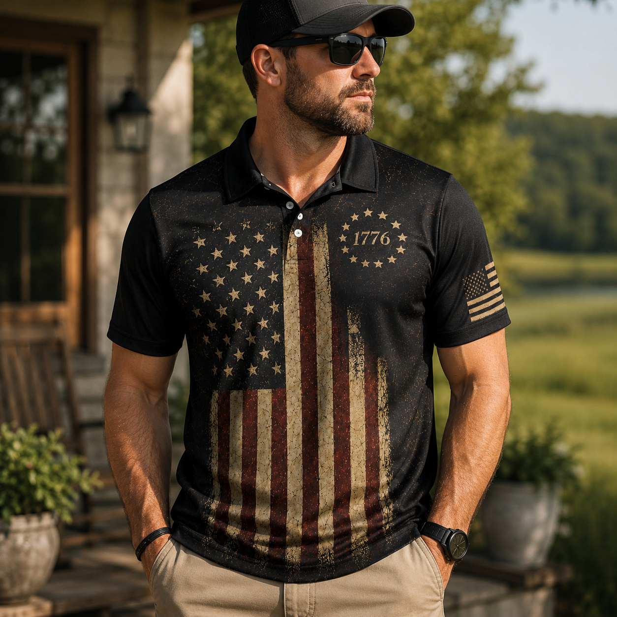 Don't Tread On Me Patriotic Moisture Wicking Golf Short Sleeve Polo Shirt