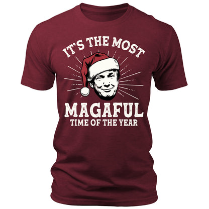 Men's It's The Most MAGAful Time of the Year Trump Christmas T-Shirt Short Sleeve Patriotic Crewneck Graphic Tees