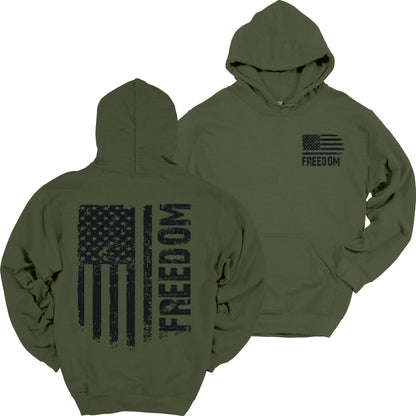 Men's Freedom Flag Hoodie Patriotic Heavy Blend Hooded Sweatshirt