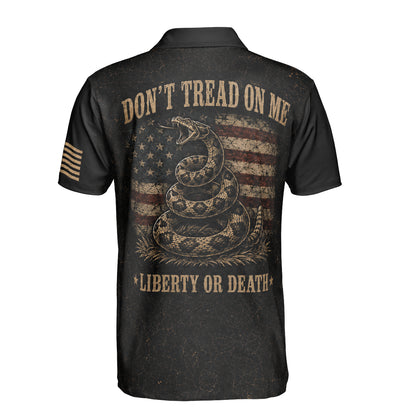 Don't Tread On Me Patriotic Moisture Wicking Golf Short Sleeve Polo Shirt