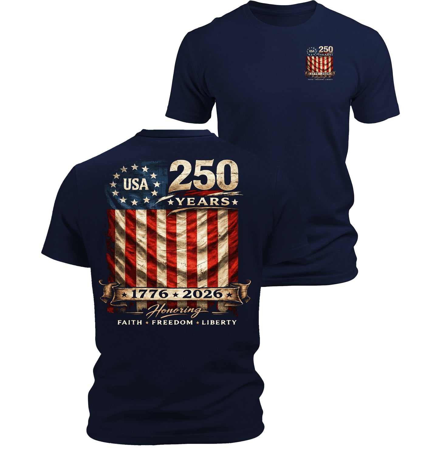 250 Anniversary USA Commemorative Patriotic T-Shirt