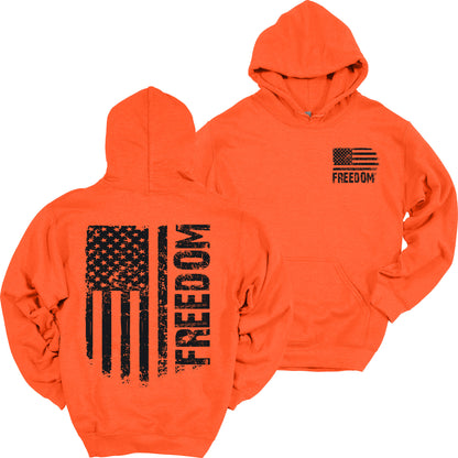 Men's Freedom Flag Hoodie Patriotic Heavy Blend Hooded Sweatshirt