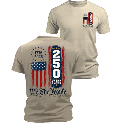 250 Anniversary USA Flag Commemorative Patriotic American 4th of July T-Shirt