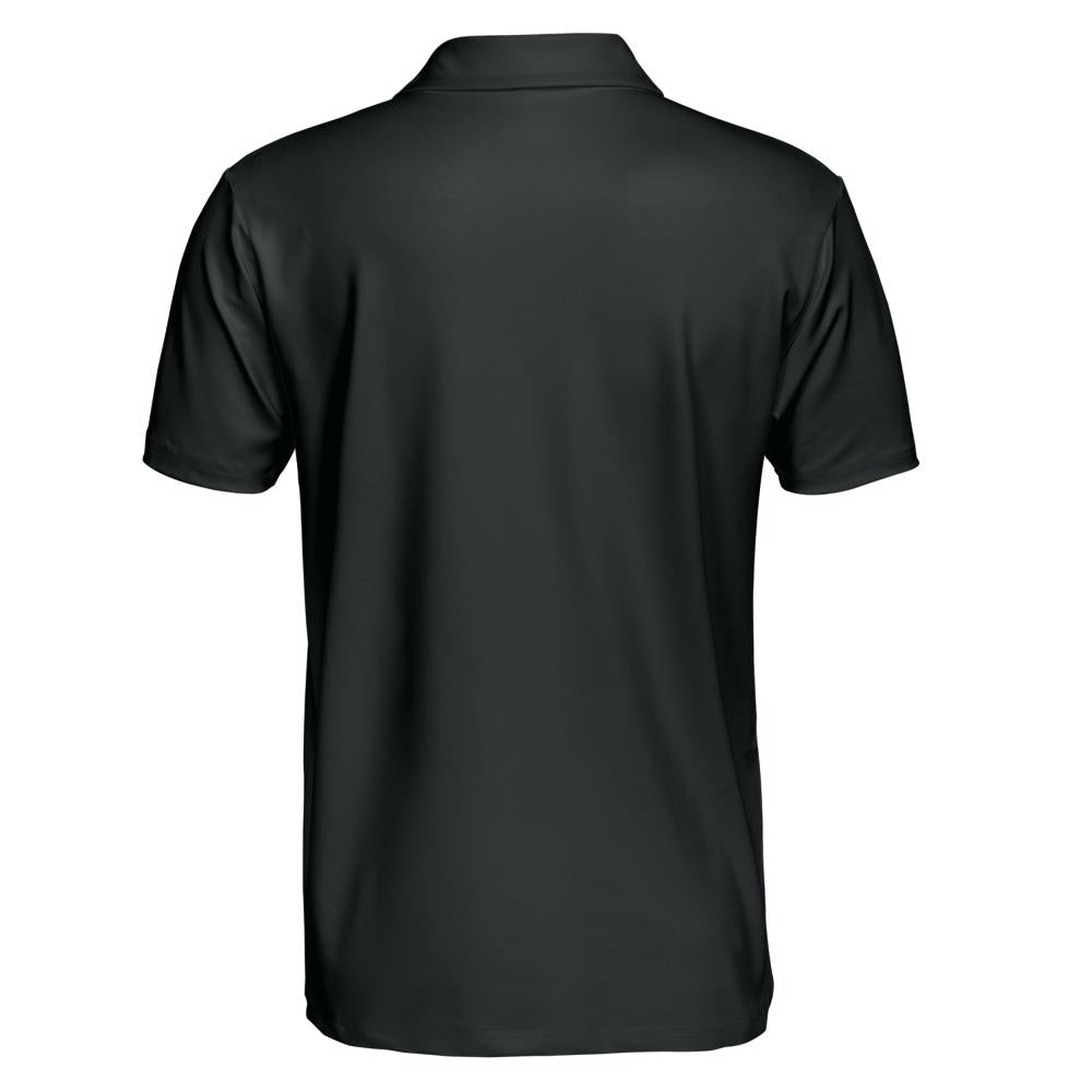American Flag Shirt Patriotic Short Sleeve Moisture Wicking Black Polo Shirts for Men