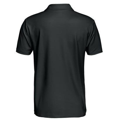 American Flag Shirt Patriotic Short Sleeve Moisture Wicking Black Polo Shirts for Men