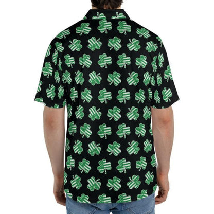 Black Patriotic Shamrock St Patricks Day Polo Moisture Wicking Short Sleeve Golf Shirt for Men