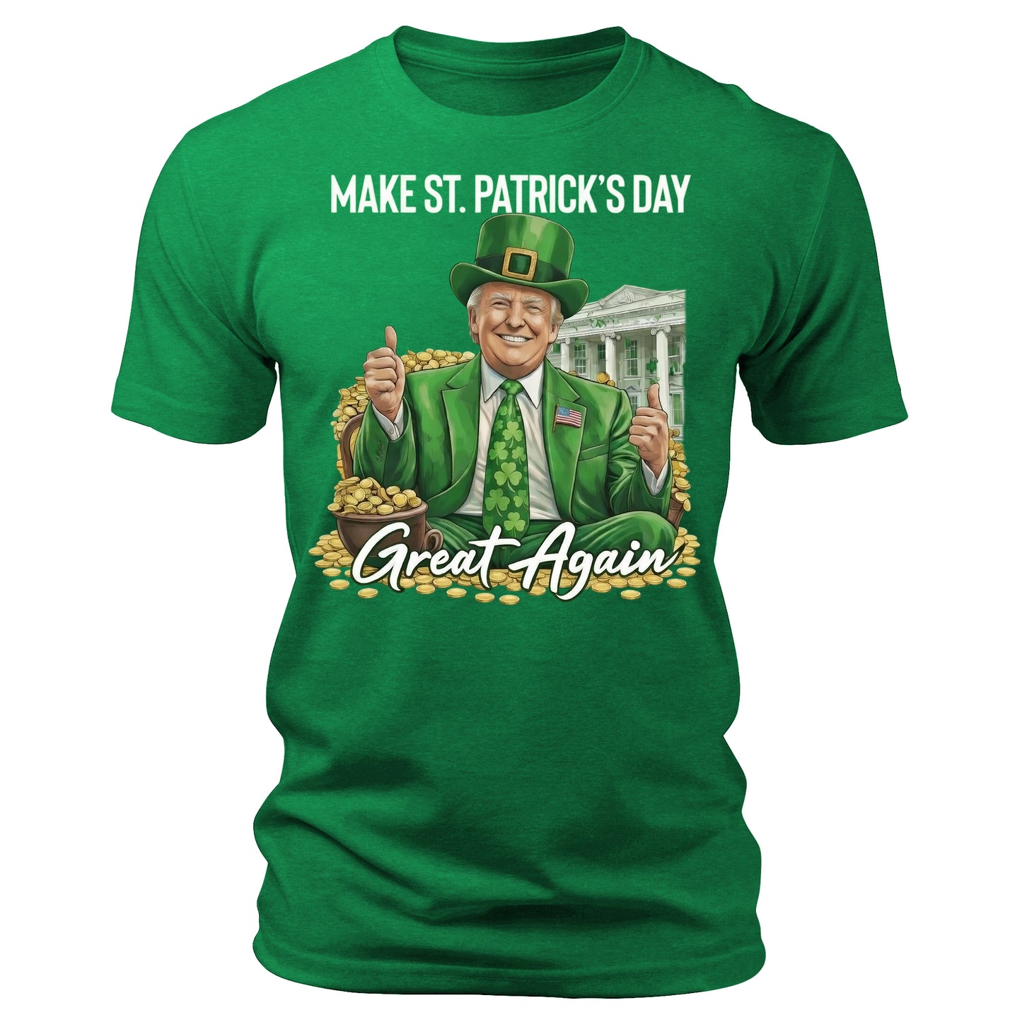 Make Saint Patrick's Day Great Again Funny Patriotic Graphic Tee