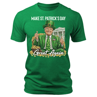 Make Saint Patrick's Day Great Again Funny Patriotic Graphic Tee