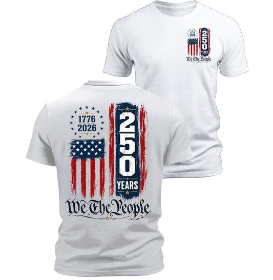 250 Anniversary USA Flag Commemorative Patriotic American 4th of July T-Shirt