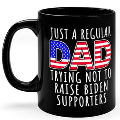 Just A Regular Dad Black Coffee Mug