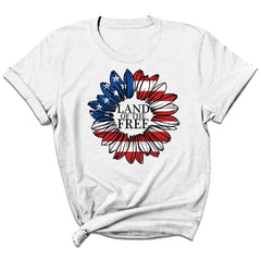 Land of The Free Sunflower Women's Graphic Print T-Shirt