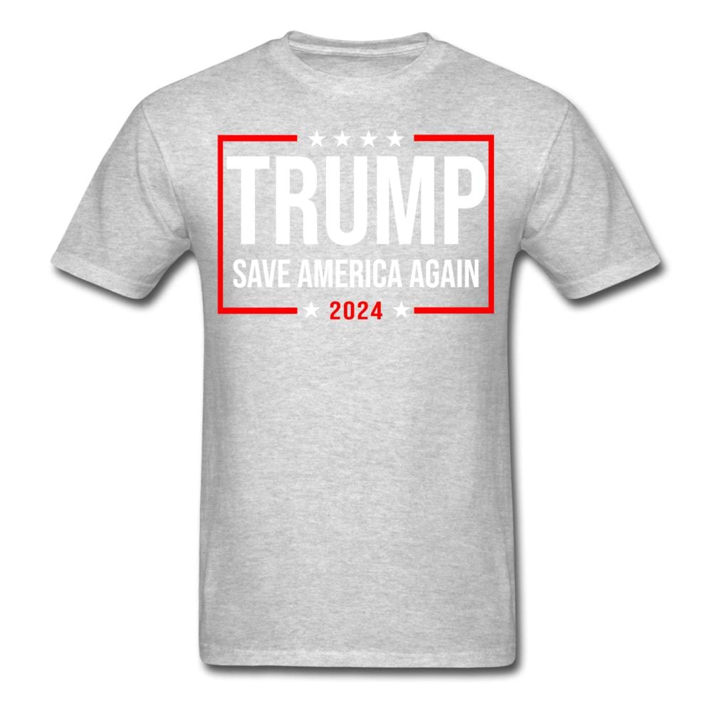 Trump 2024 Save America T-Shirt - heather gray