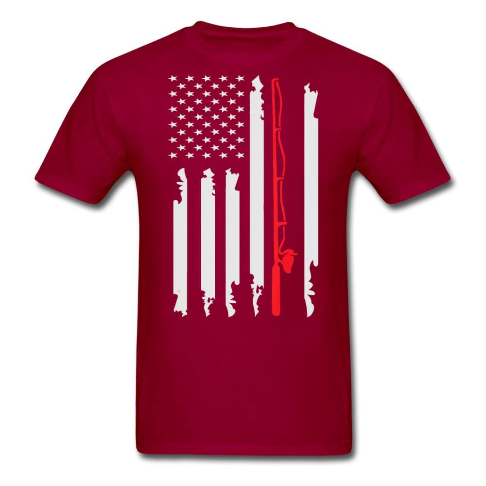Fishing Flag T-Shirt - dark red