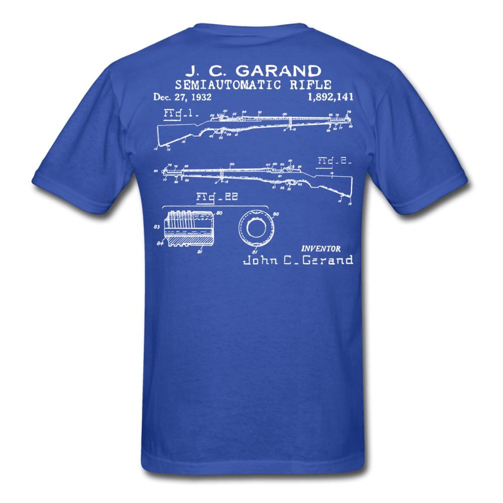 Garand Patent  - Semiautomatic Rifle T-Shirt - royal blue