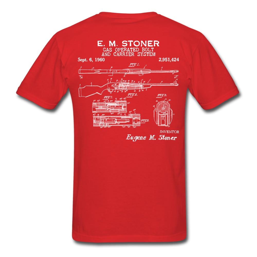 Gun Patent 2951424 Stoner - Gas Operated Bolt 2A T-Shirt - red