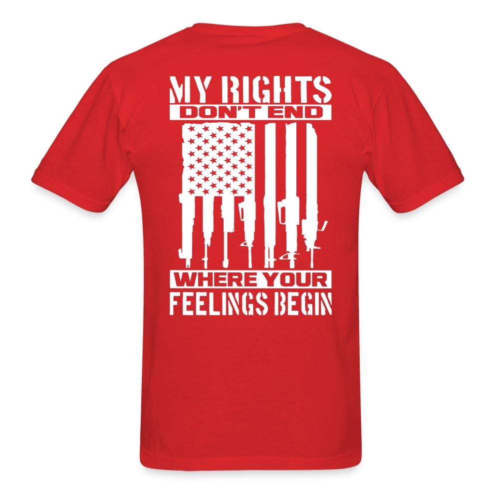 My Rights Don't End (Front & Back Print) T-Shirt - red