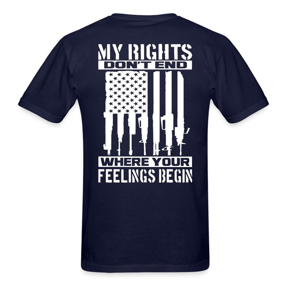 My Rights Don't End (Front & Back Print) T-Shirt - navy